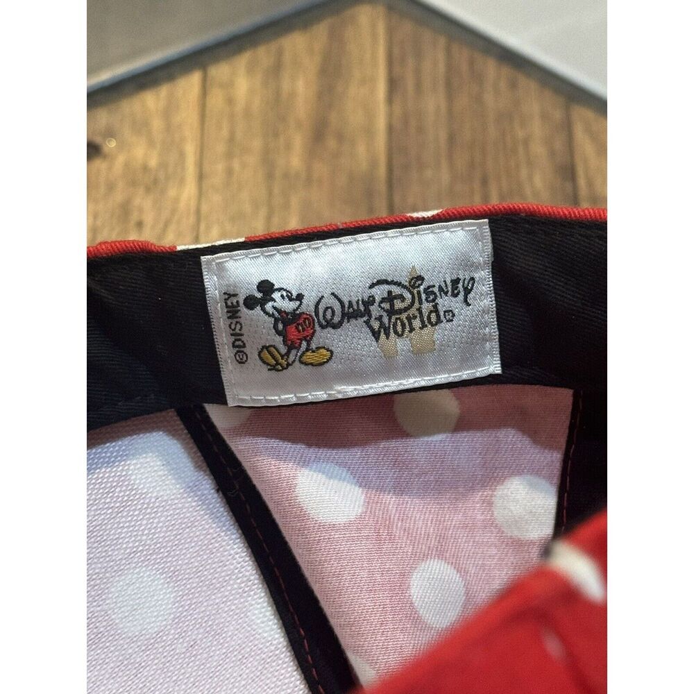 Walt Disney World Minnie Mouse Ears Baseball Hat Cap Red Polka Dot Youth EUC - Picture 4 of 5